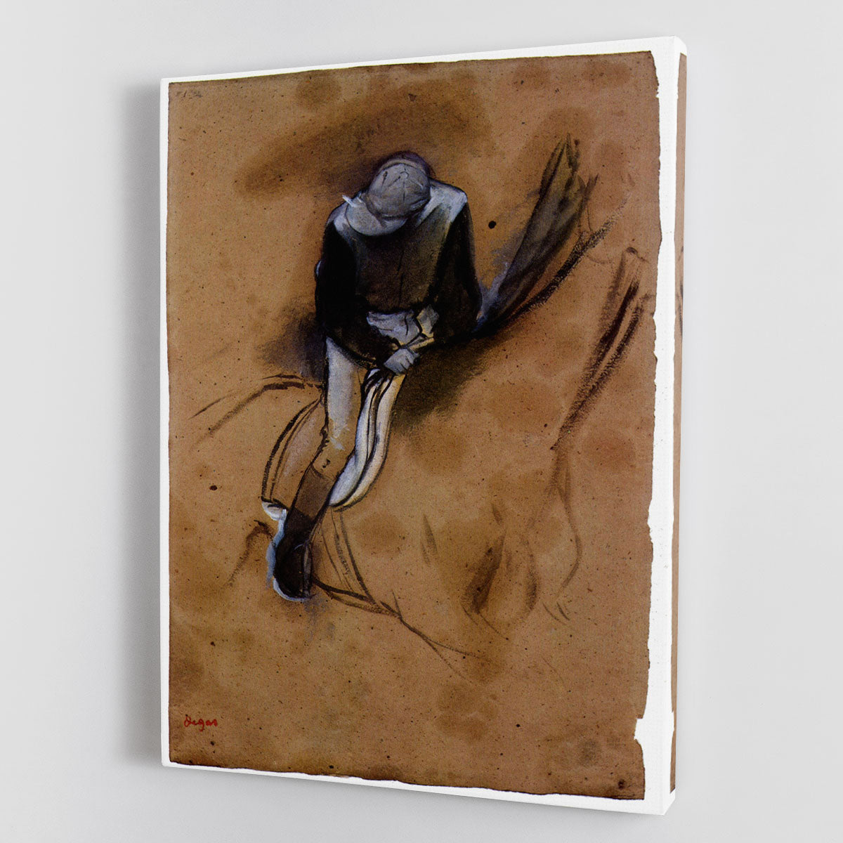Jockey forward flexed standing in the saddle by Degas Canvas Print or Poster - Canvas Art Rocks - 1