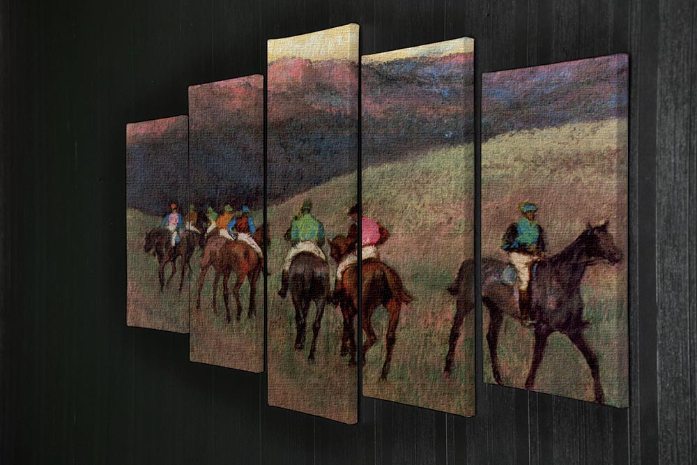 Jockeys in Training by Degas 5 Split Panel Canvas - Canvas Art Rocks - 2