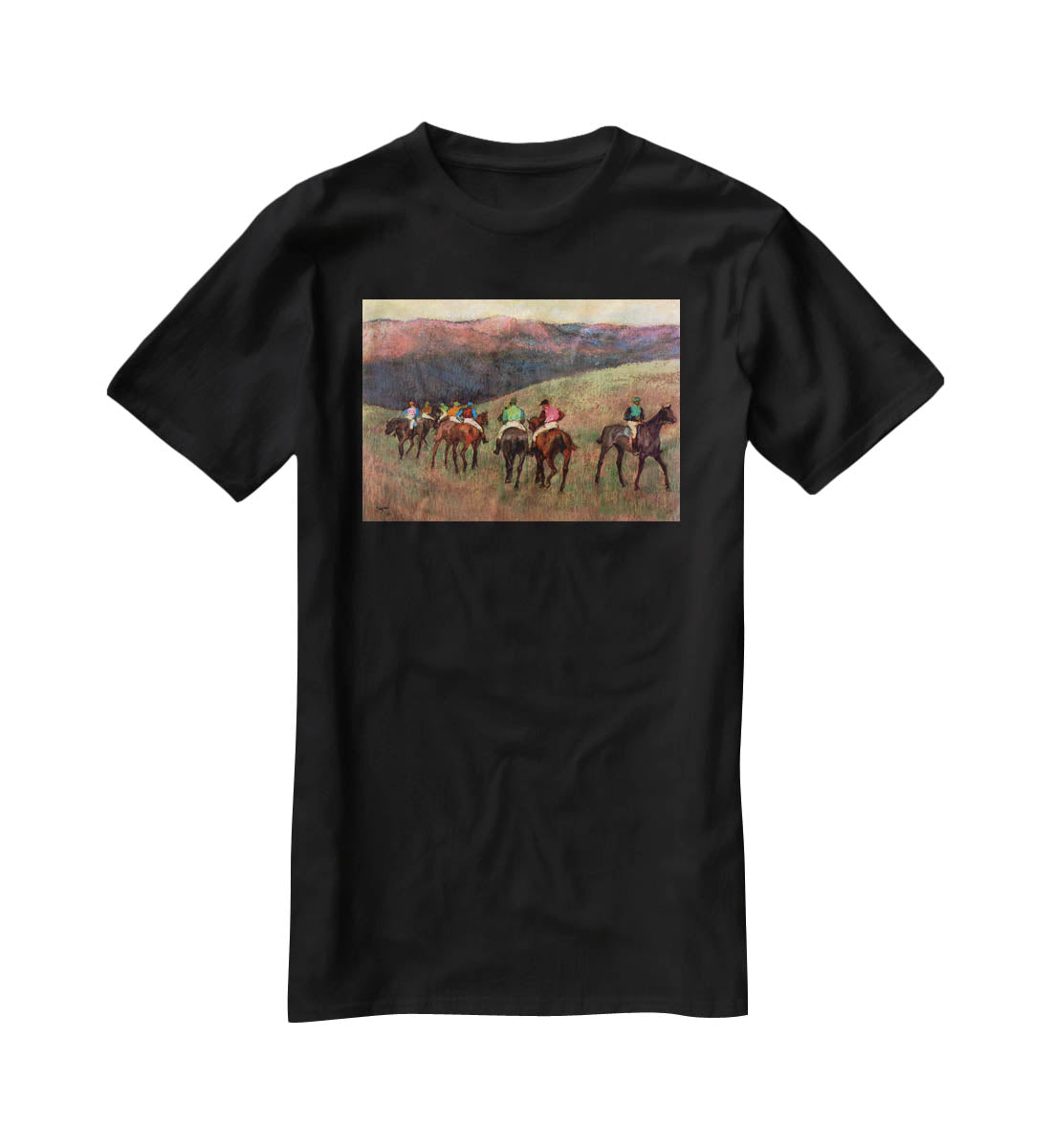 Jockeys in Training by Degas T-Shirt - Canvas Art Rocks - 1