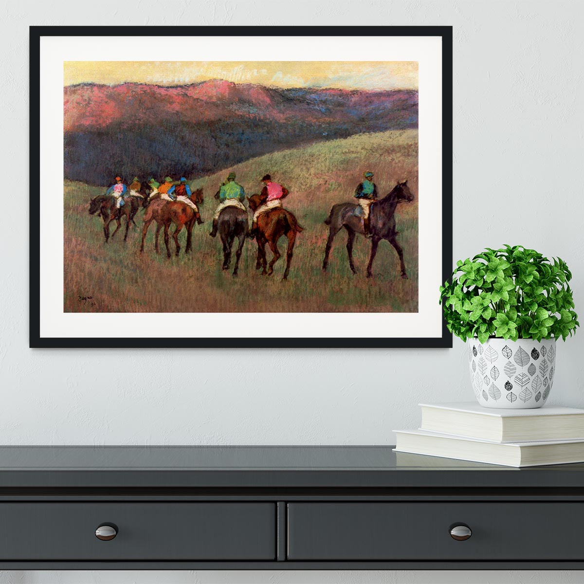 Jockeys in Training by Degas Framed Print - Canvas Art Rocks - 1