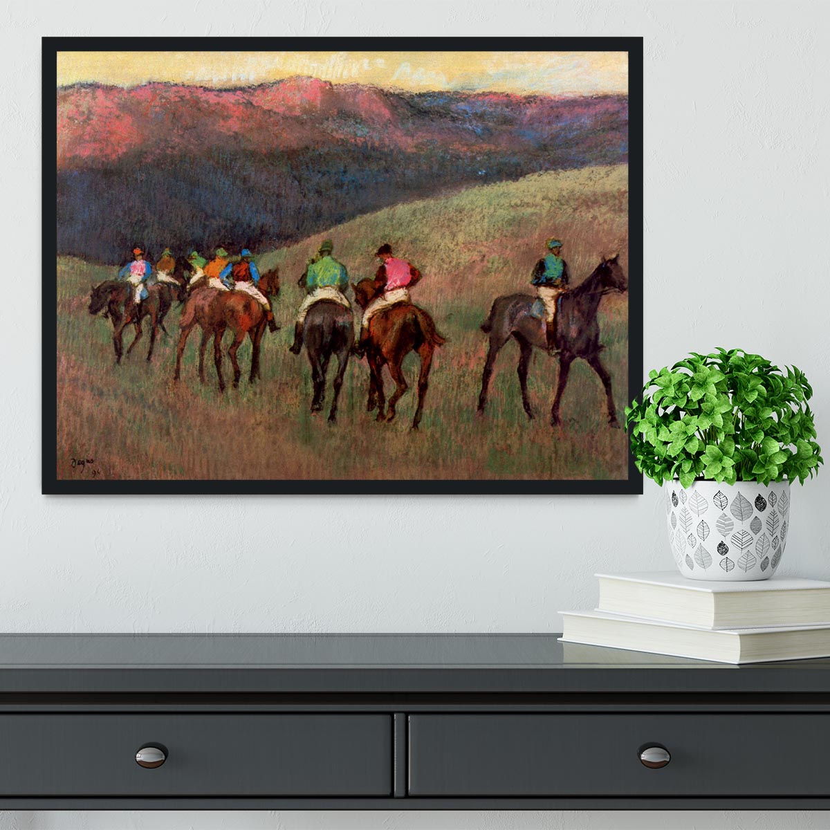 Jockeys in Training by Degas Framed Print - Canvas Art Rocks - 2