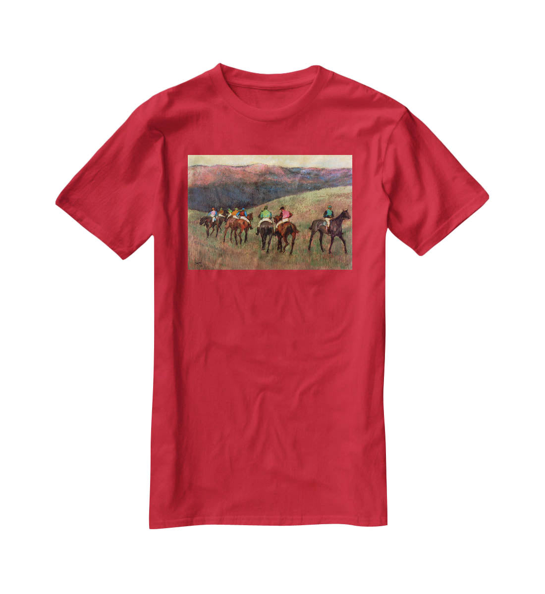 Jockeys in Training by Degas T-Shirt - Canvas Art Rocks - 4