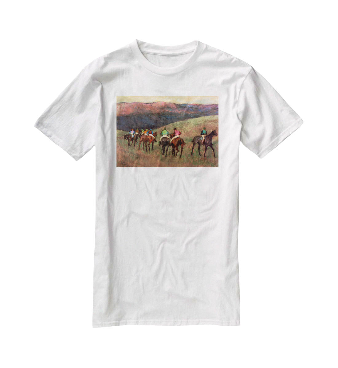 Jockeys in Training by Degas T-Shirt - Canvas Art Rocks - 5