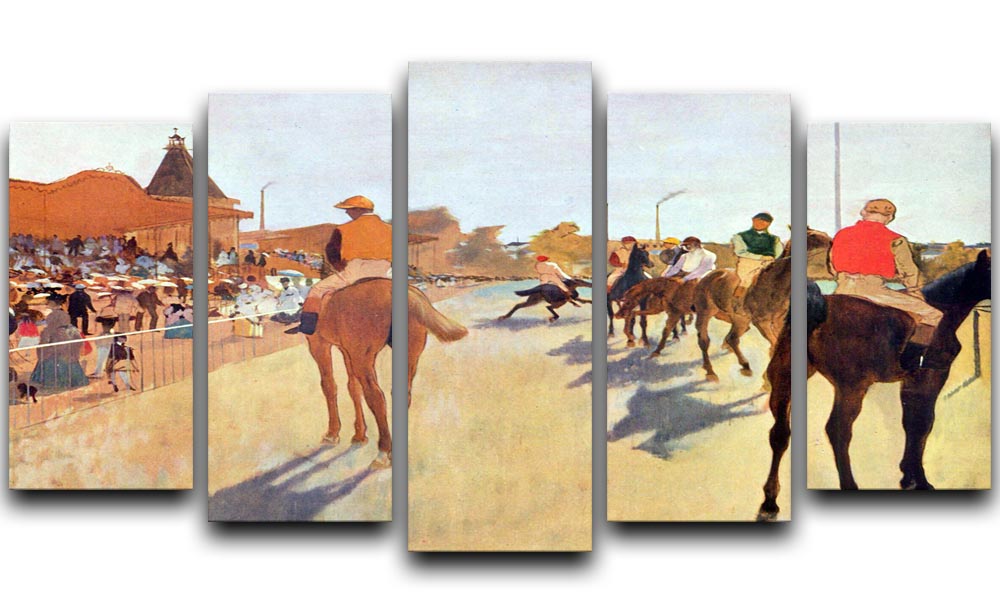 Jockeys in front of the grandstand by Degas 5 Split Panel Canvas - Canvas Art Rocks - 1