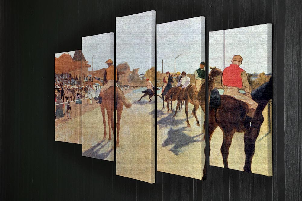 Jockeys in front of the grandstand by Degas 5 Split Panel Canvas - Canvas Art Rocks - 2