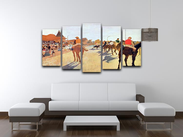 Jockeys in front of the grandstand by Degas 5 Split Panel Canvas - Canvas Art Rocks - 3