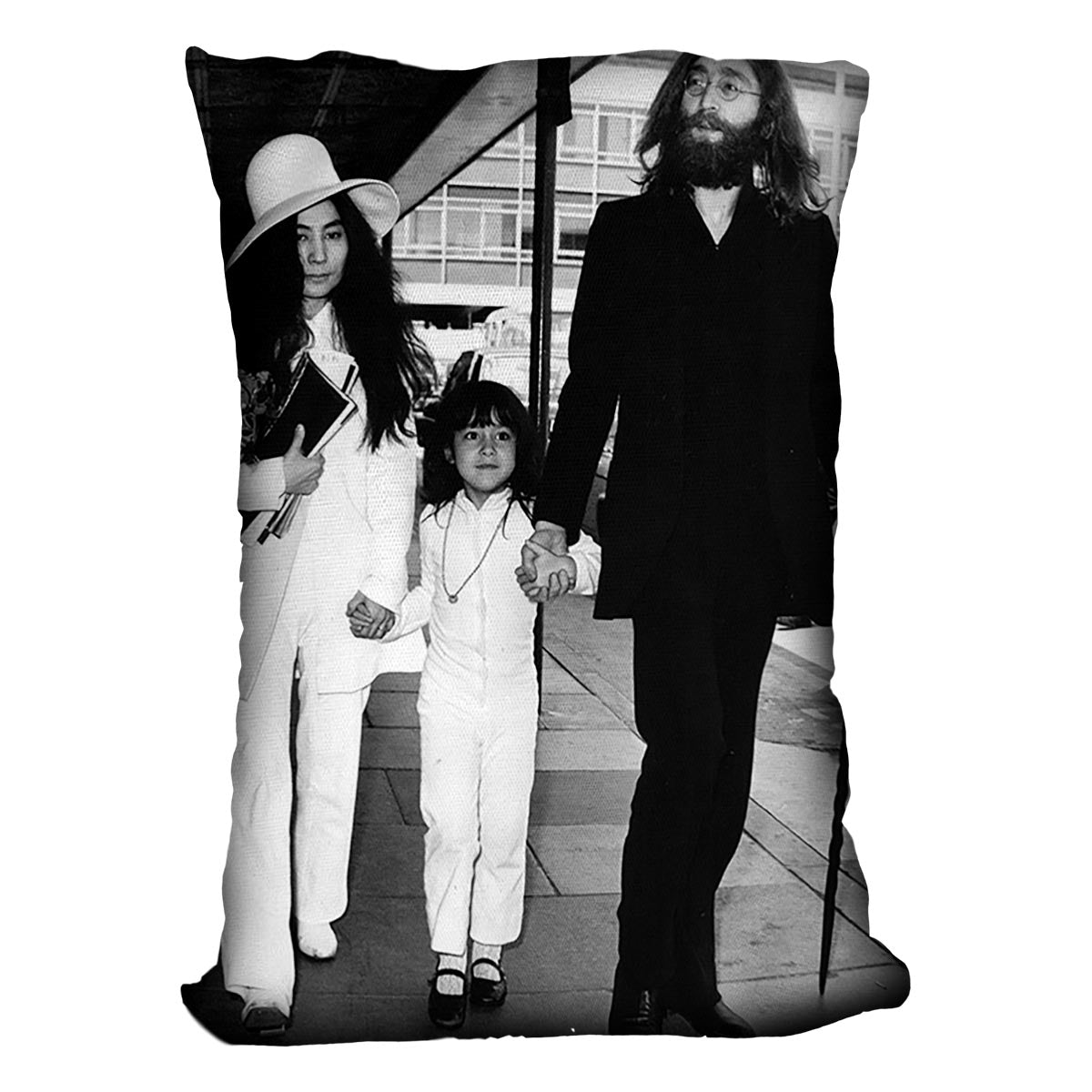 John Lennon Yoko Ono and her daughter Kyoko Cushion
