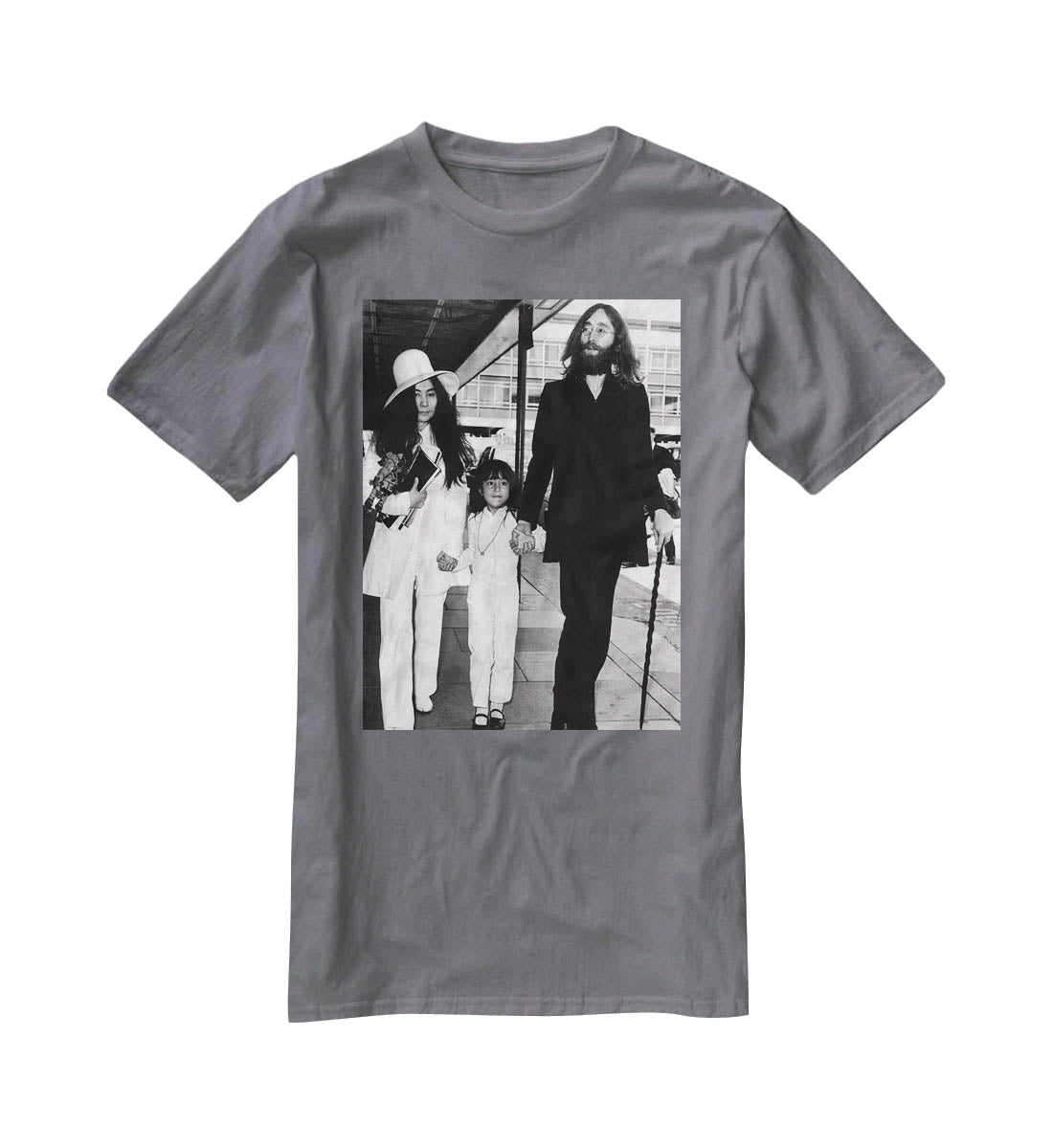 John Lennon Yoko Ono and her daughter Kyoko T-Shirt - Canvas Art Rocks - 3