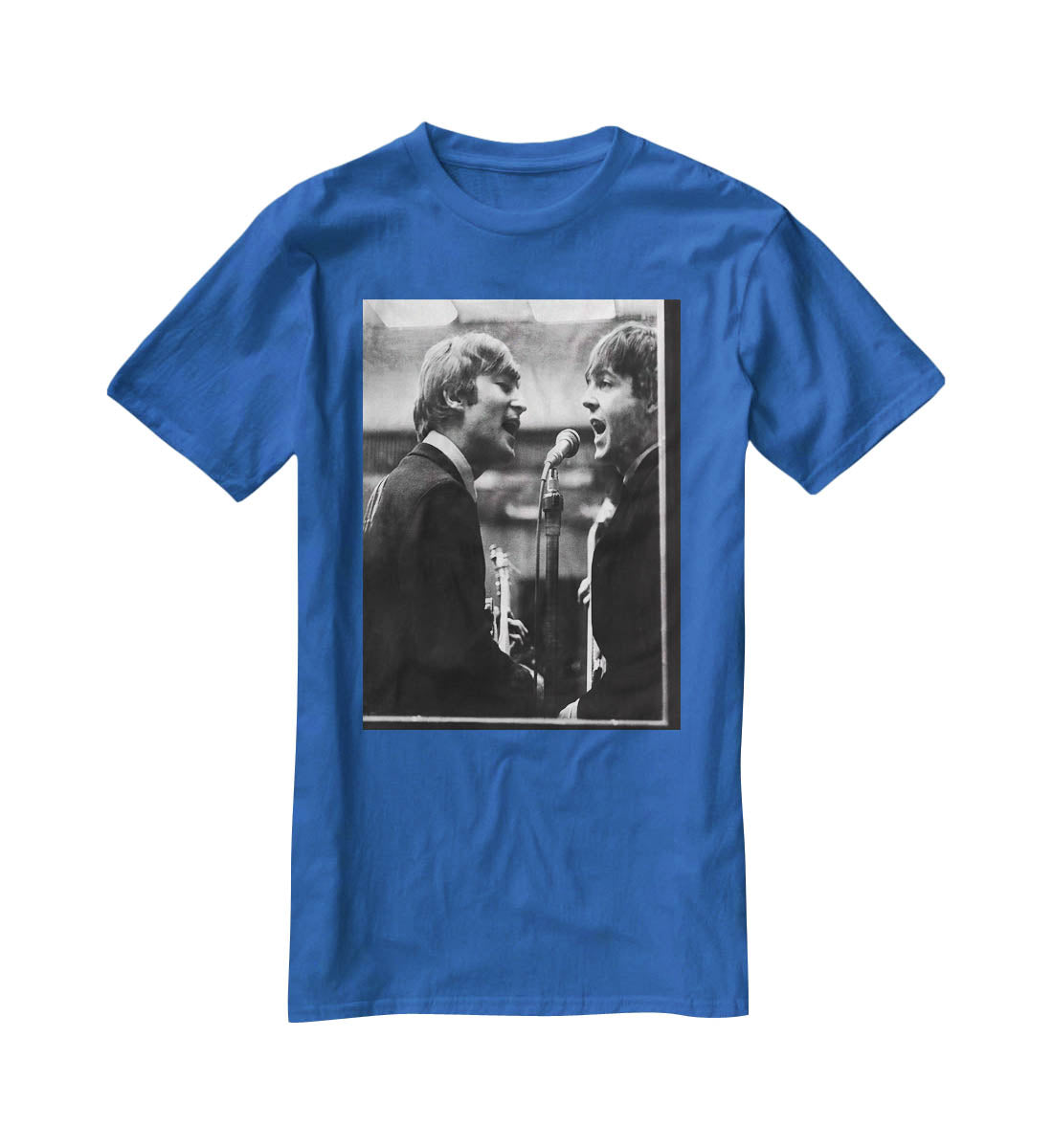 John Lennon and Paul McCartney in a recording studio T-Shirt - Canvas Art Rocks - 2