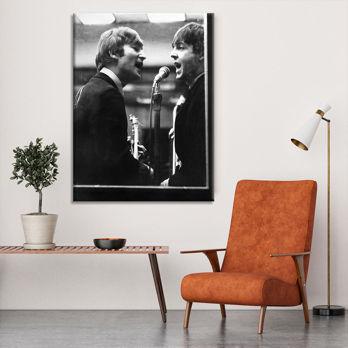 John Lennon and Paul McCartney in a recording studio Canvas Print or Poster - Canvas Art Rocks - 6