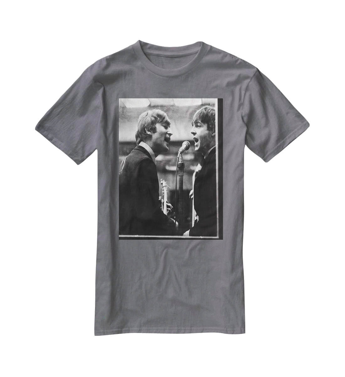 John Lennon and Paul McCartney in a recording studio T-Shirt - Canvas Art Rocks - 3