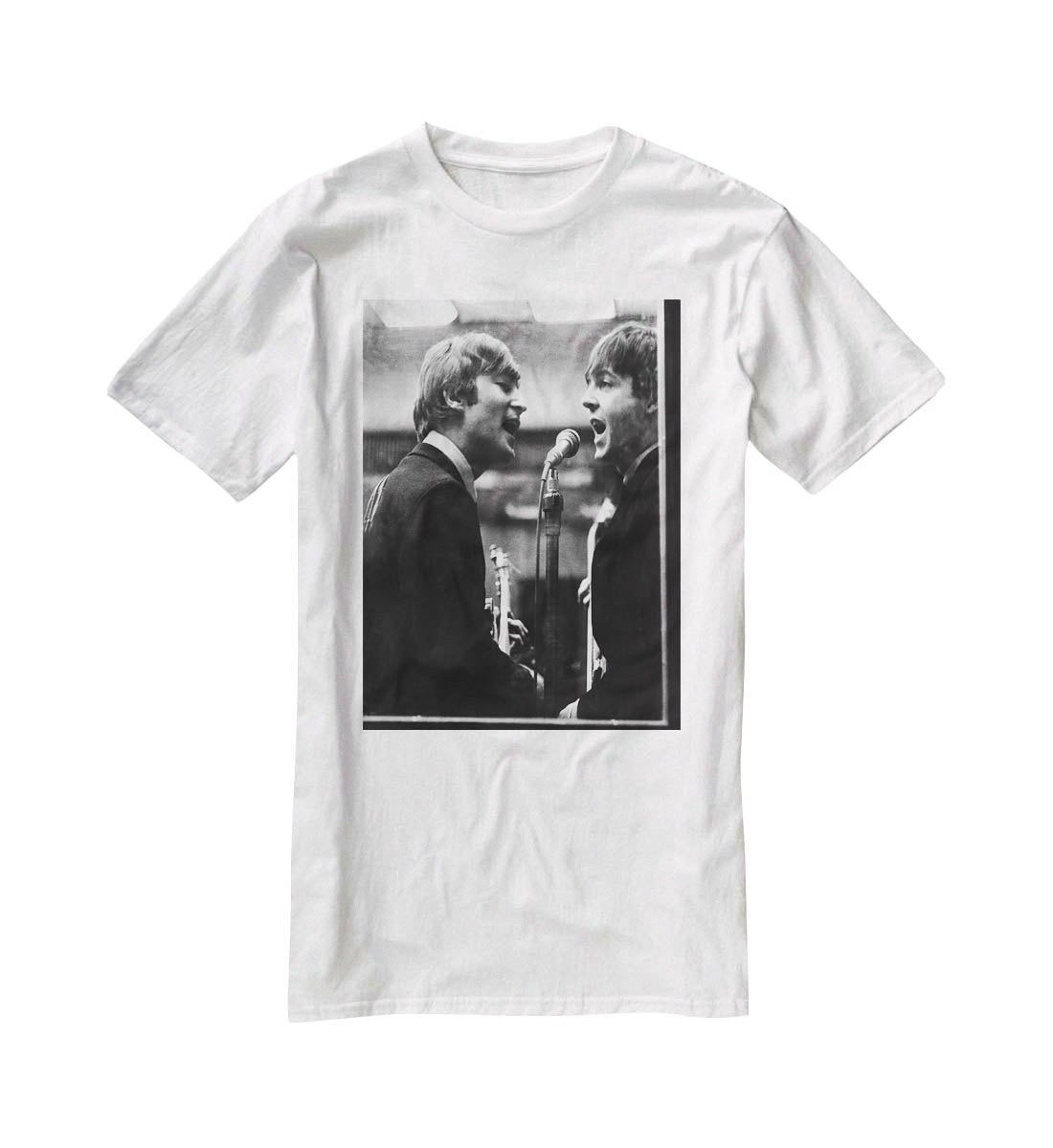 John Lennon and Paul McCartney in a recording studio T-Shirt - Canvas Art Rocks - 5