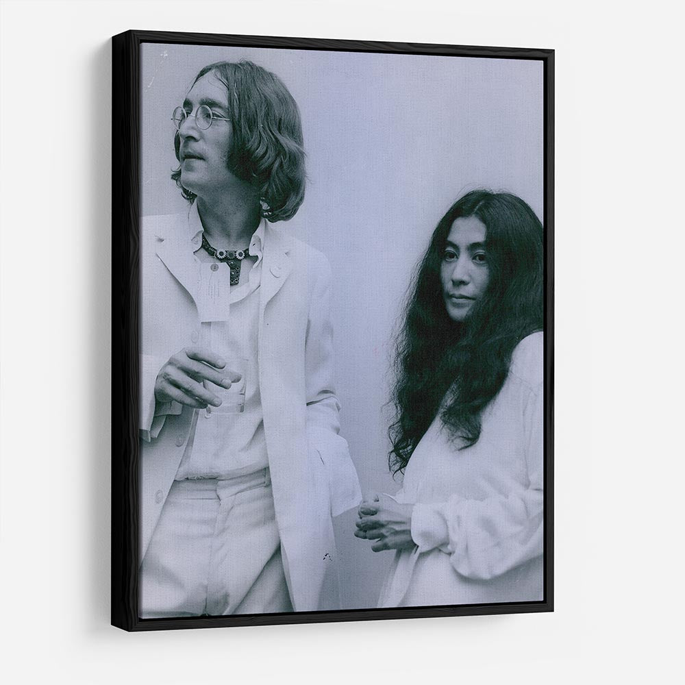 John Lennon and Yoko Ono at an exhibition HD Metal Print