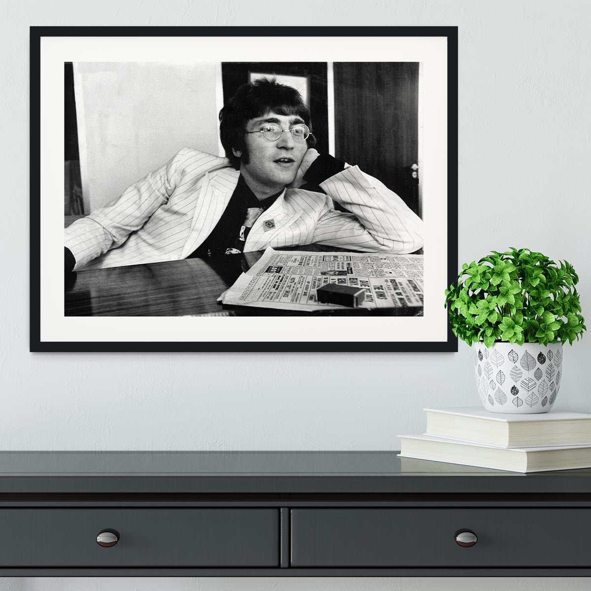 John Lennon in 1967 Framed Print - Canvas Art Rocks - 1