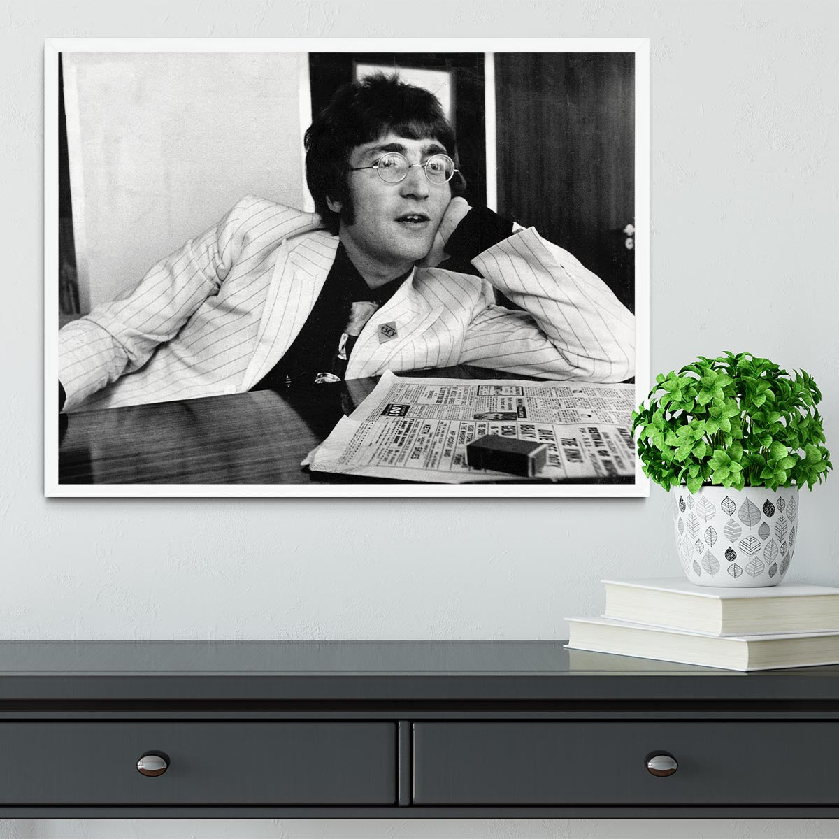 John Lennon in 1967 Framed Print - Canvas Art Rocks -6