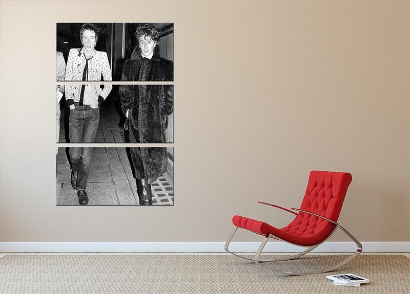 Johnny Rotten and Malcolm McLaren 3 Split Panel Canvas Print - Canvas Art Rocks - 2