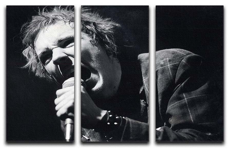 Johnny Rotten sings 3 Split Panel Canvas Print - Canvas Art Rocks - 1