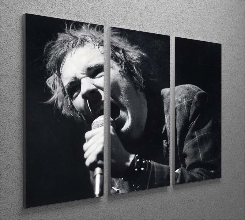 Johnny Rotten sings 3 Split Panel Canvas Print - Canvas Art Rocks - 2