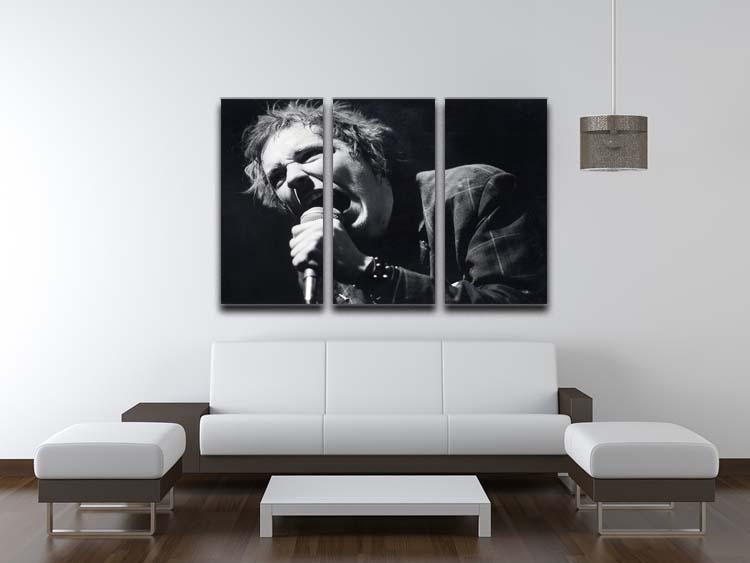 Johnny Rotten sings 3 Split Panel Canvas Print - Canvas Art Rocks - 3