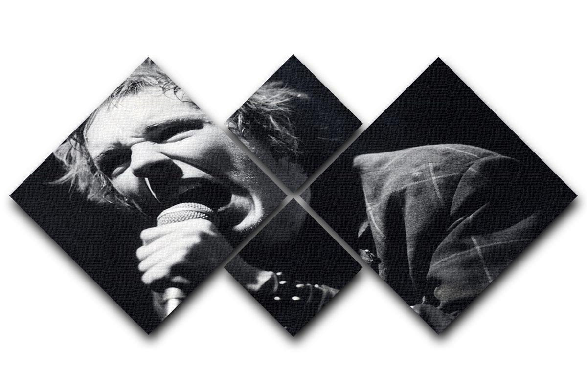 Johnny Rotten sings 4 Square Multi Panel Canvas  - Canvas Art Rocks - 1