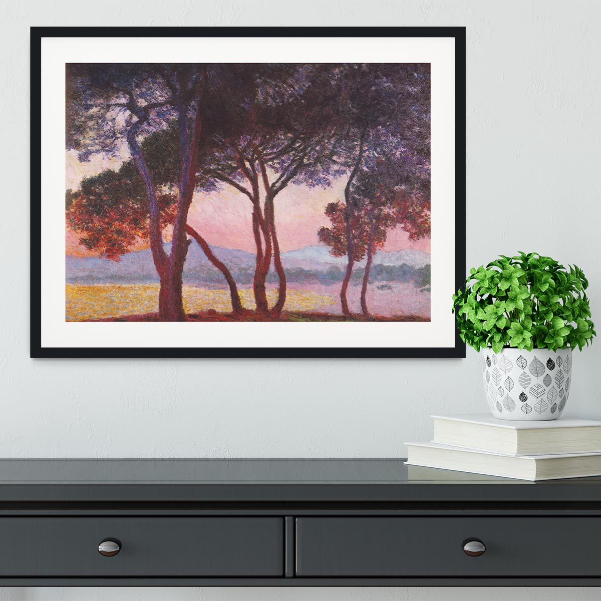 Juan les Pins by Monet Framed Print - Canvas Art Rocks - 1