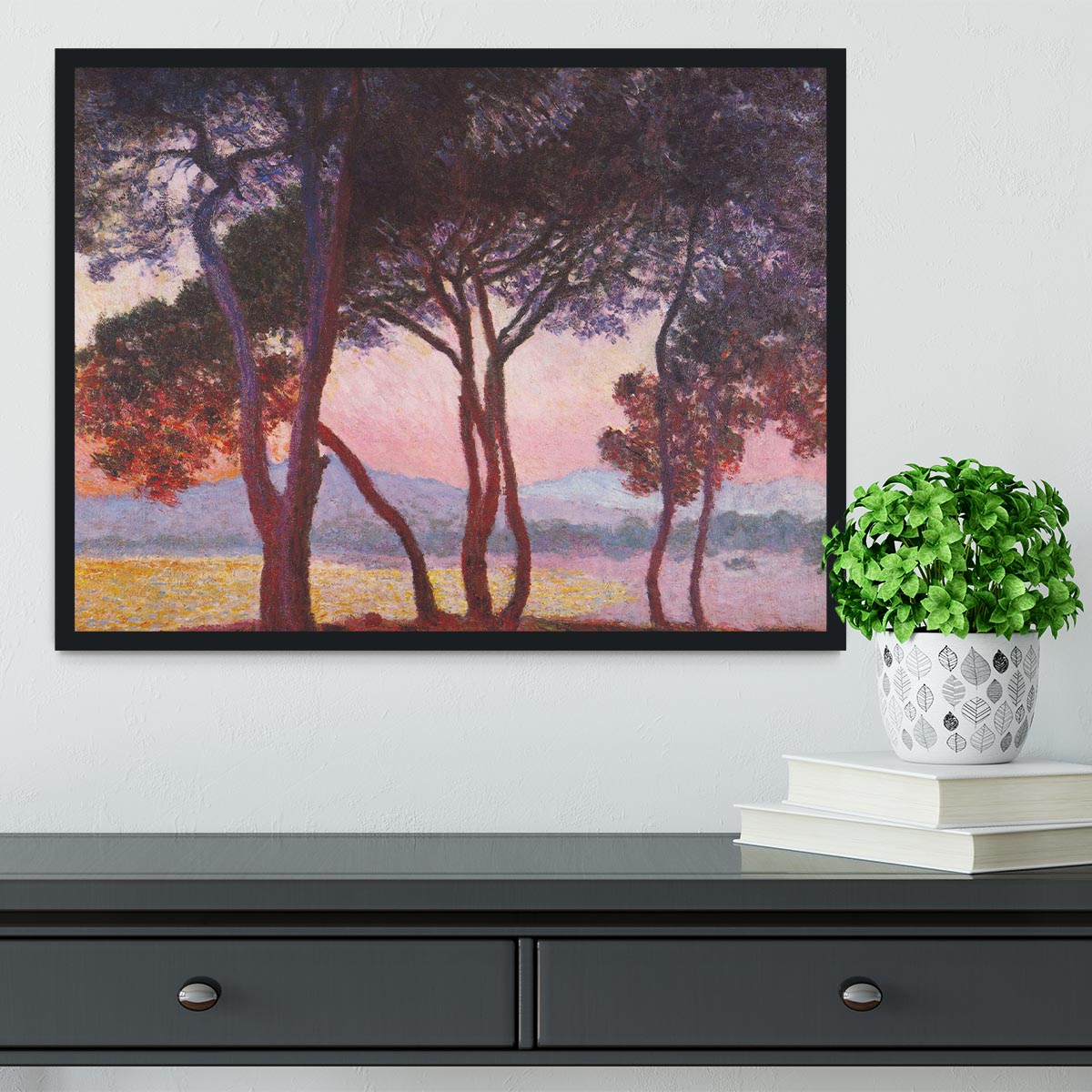 Juan les Pins by Monet Framed Print - Canvas Art Rocks - 2