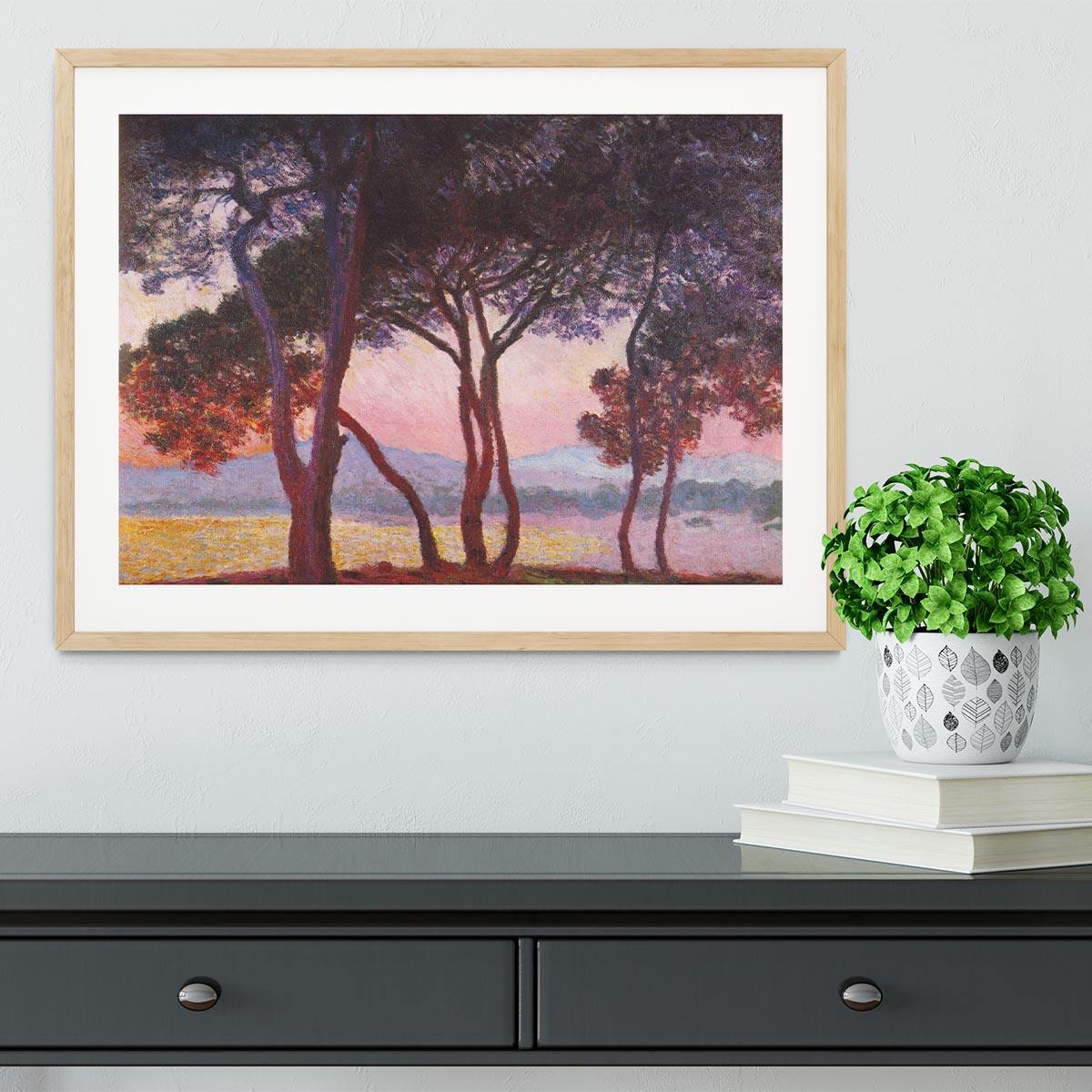 Juan les Pins by Monet Framed Print - Canvas Art Rocks - 3