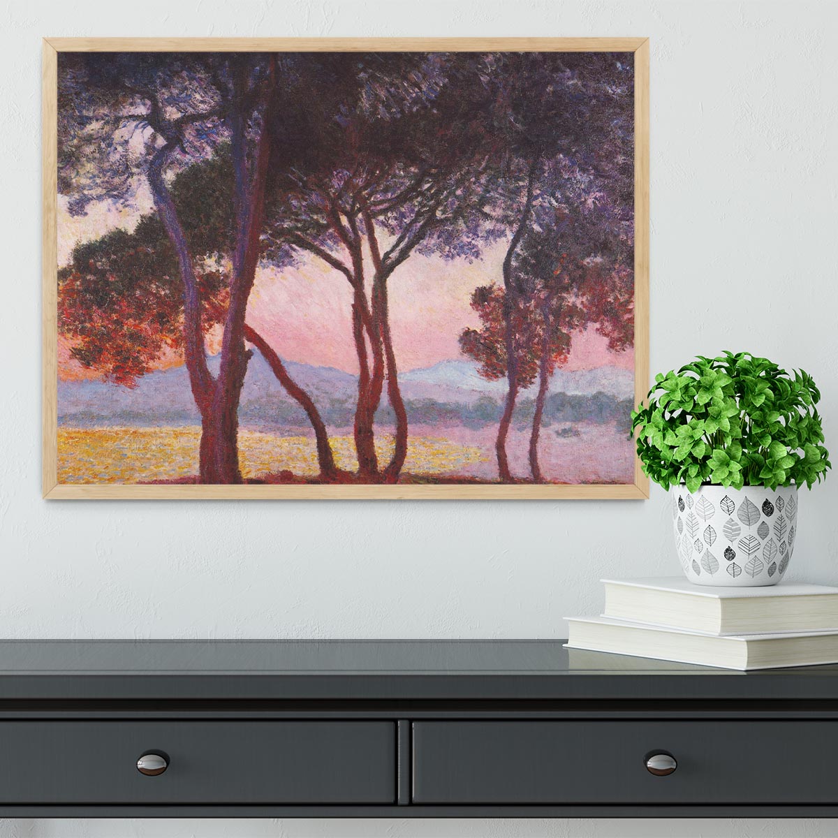 Juan les Pins by Monet Framed Print - Canvas Art Rocks - 4