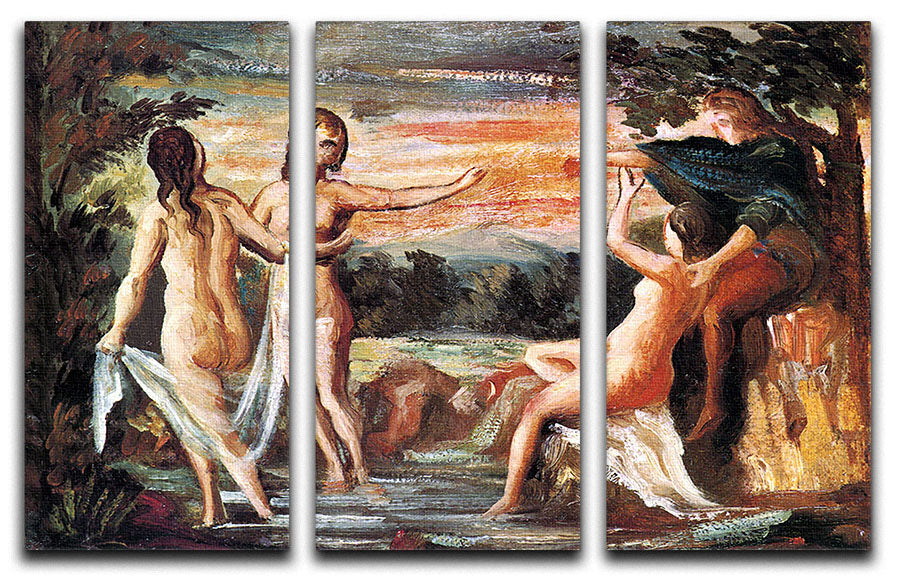 Judgement of Paris by Cezanne 3 Split Panel Canvas Print - Canvas Art Rocks - 1