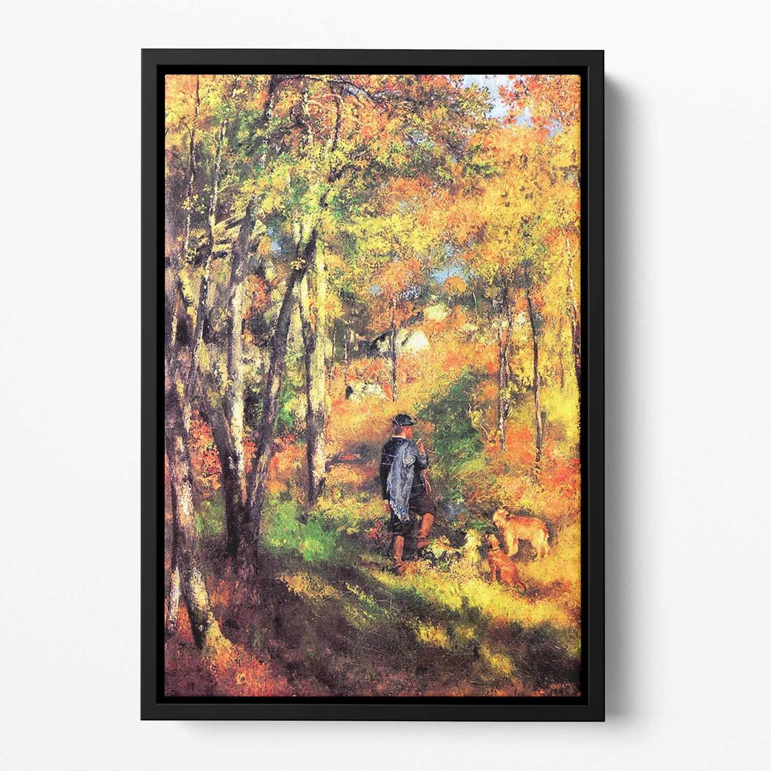 Jules le Coeur and his dogs by Renoir Floating Framed Canvas
