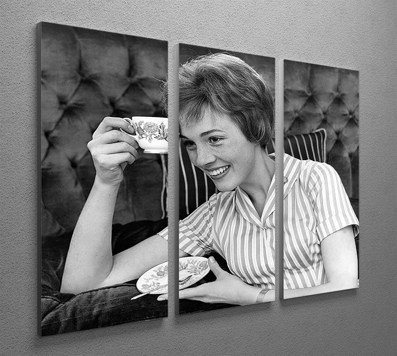 Julie Andrews with a cup of tea 3 Split Panel Canvas Print - Canvas Art Rocks - 2