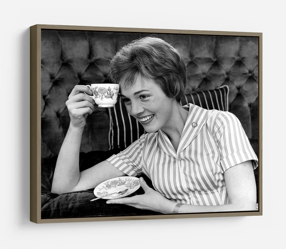Julie Andrews with a cup of tea HD Metal Print