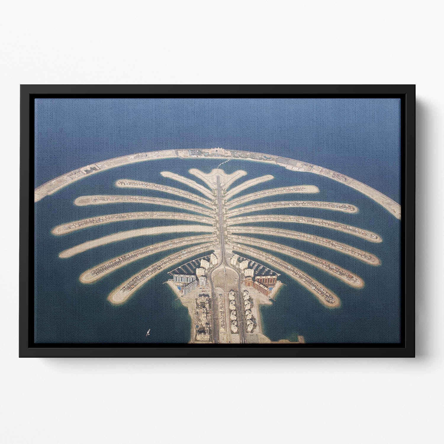 Jumeirah Palm Island Development Floating Framed Canvas