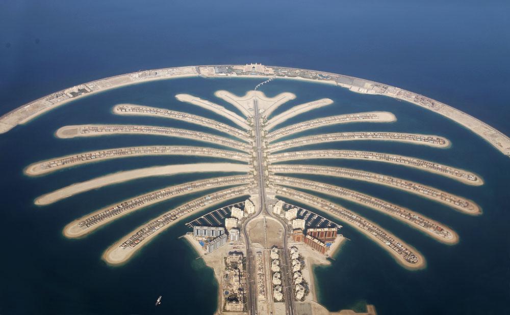 Jumeirah Palm Island Development Wall Mural Wallpaper - Canvas Art Rocks - 1
