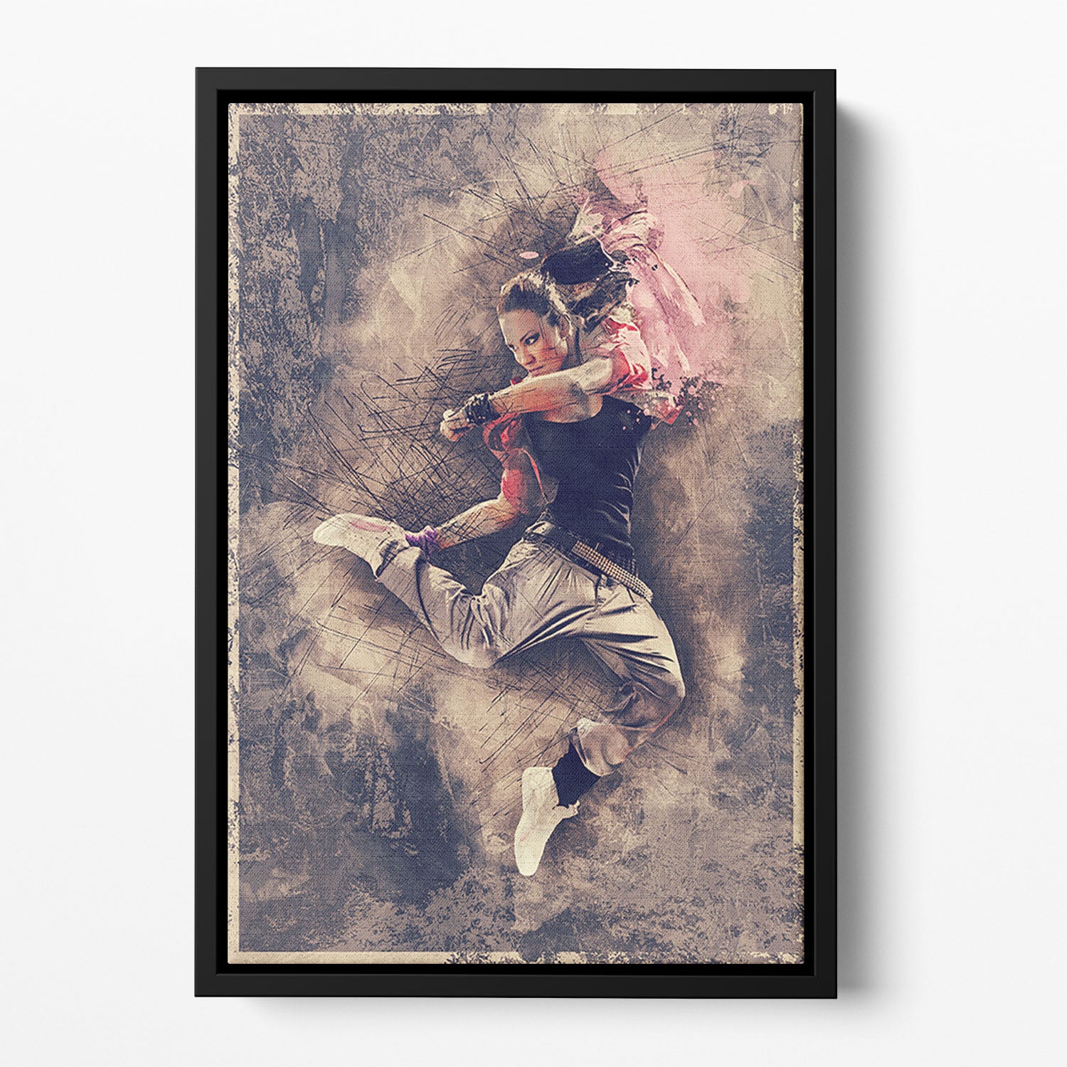 Jump Painting Floating Framed Canvas