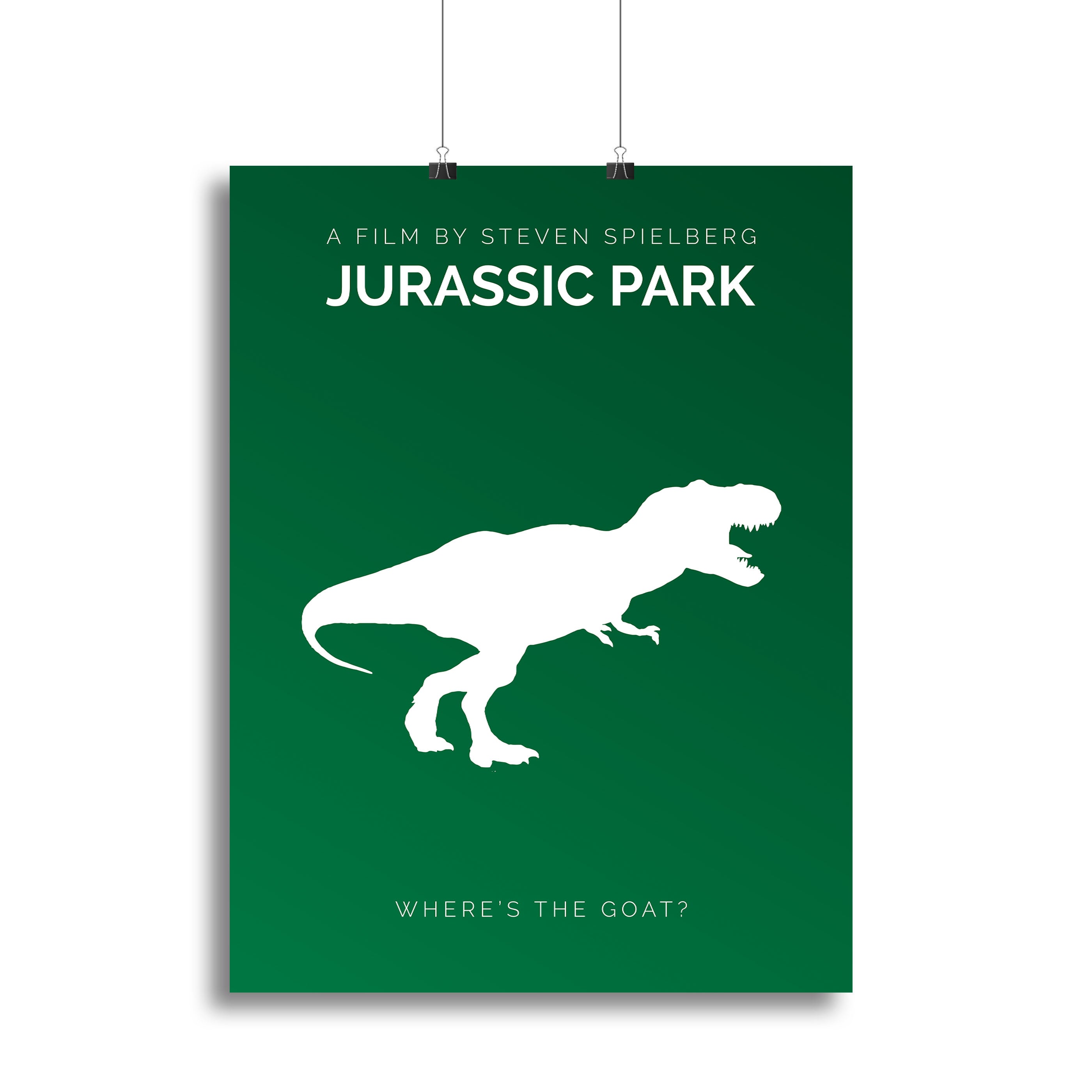 Jurassic Park Wheres The Goat Minimal Movie Canvas Print or Poster - Canvas Art Rocks - 2