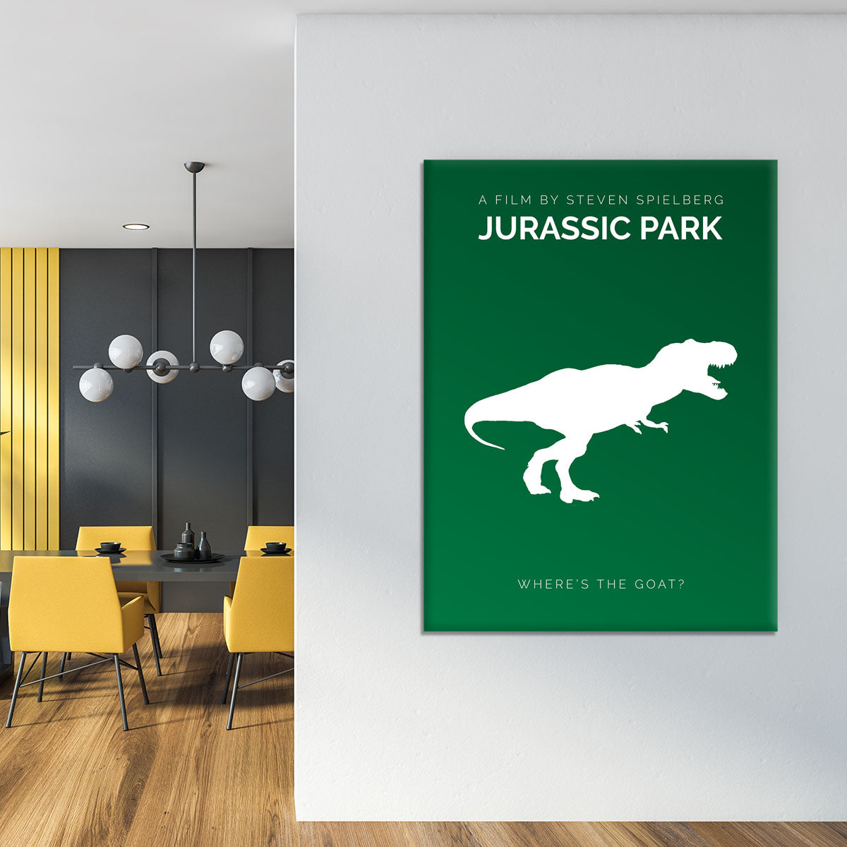 Jurassic Park Wheres The Goat Minimal Movie Canvas Print or Poster - Canvas Art Rocks - 4