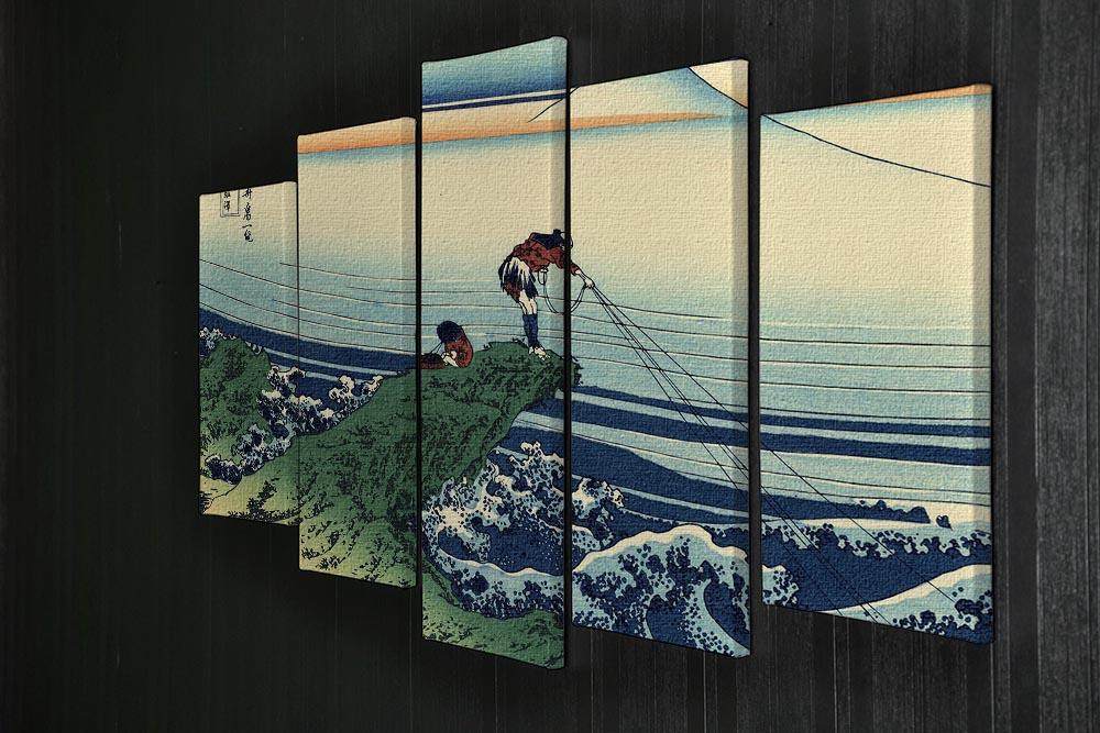 Kajikazawa in Kai province by Hokusai 5 Split Panel Canvas - Canvas Art Rocks - 2