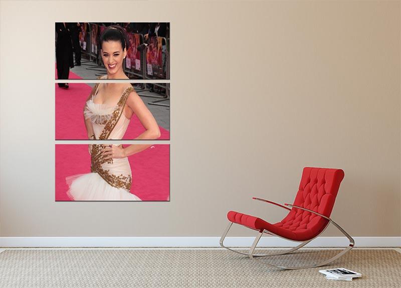 Katy Perry Red Carpet 3 Split Panel Canvas Print - Canvas Art Rocks - 2