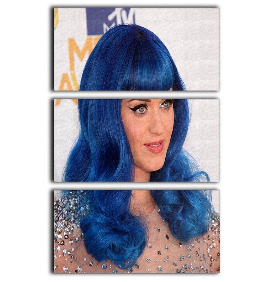 Katy Perry in blue 3 Split Panel Canvas Print - Canvas Art Rocks - 1