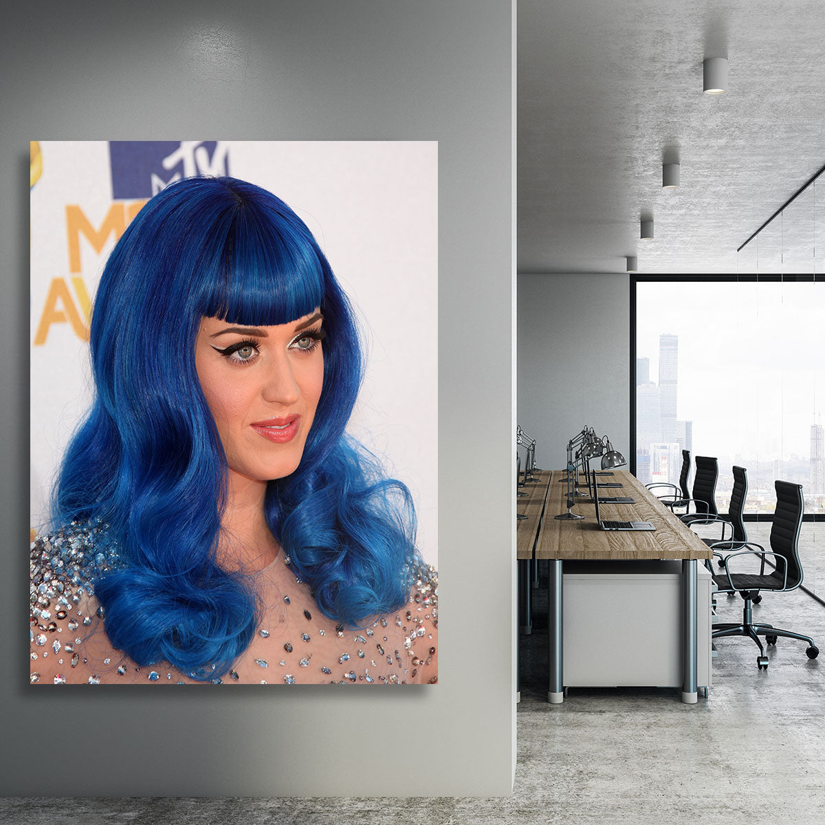 Katy Perry in blue Canvas Print or Poster - Canvas Art Rocks - 3