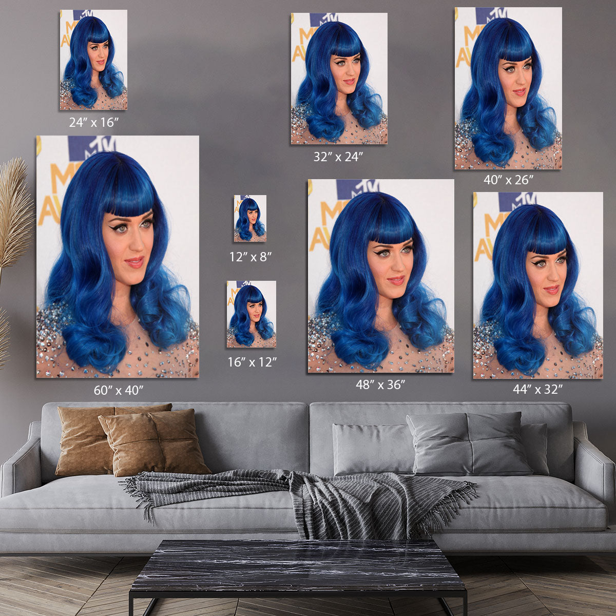Katy Perry in blue Canvas Print or Poster - Canvas Art Rocks - 7