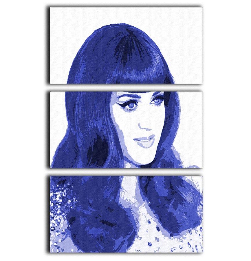 Katy Perry in blue pop art 3 Split Panel Canvas Print - Canvas Art Rocks - 1