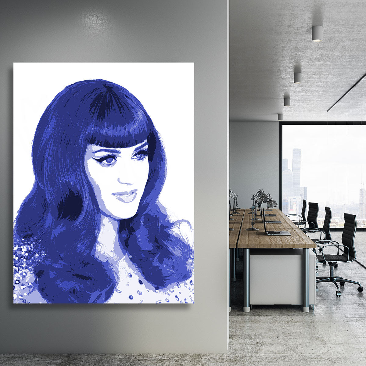 Katy Perry in blue pop art Canvas Print or Poster - Canvas Art Rocks - 3
