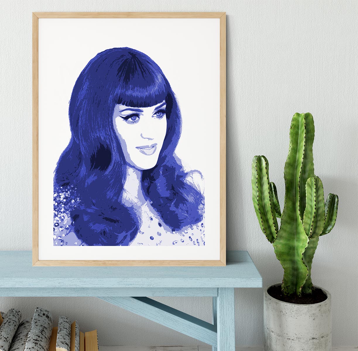 Katy Perry in blue pop art Framed Print - Canvas Art Rocks - 3