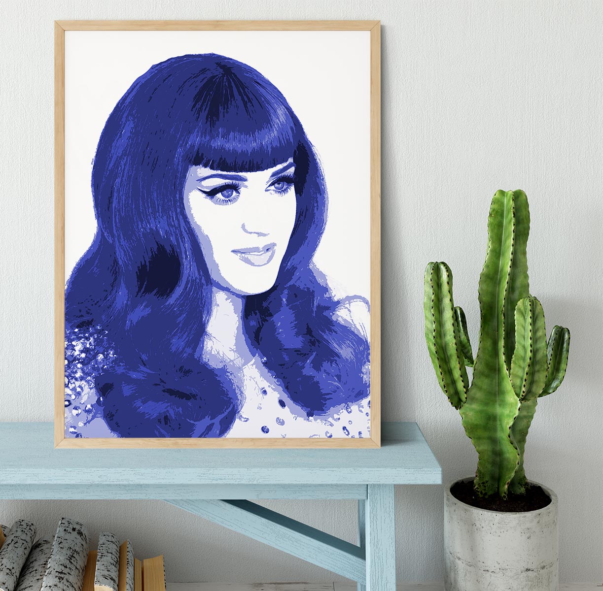 Katy Perry in blue pop art Framed Print - Canvas Art Rocks - 4