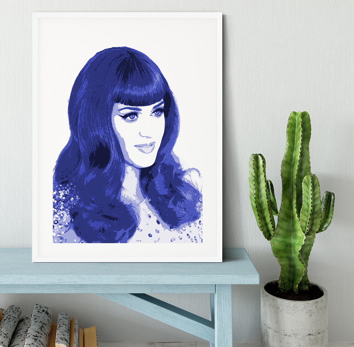 Katy Perry in blue pop art Framed Print - Canvas Art Rocks - 5