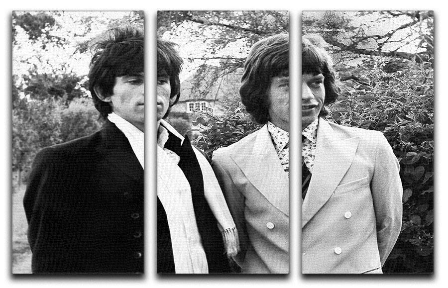 Keith Richards and Mick Jagger 3 Split Panel Canvas Print - Canvas Art Rocks - 1