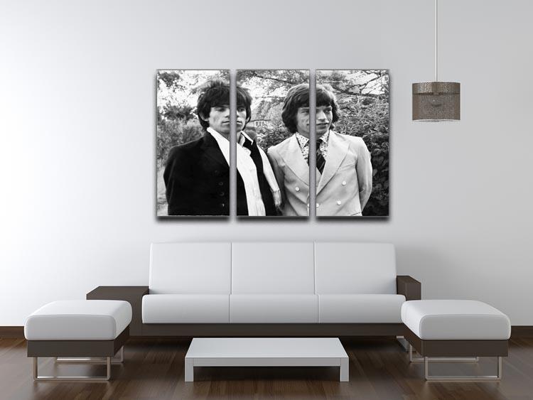 Keith Richards and Mick Jagger 3 Split Panel Canvas Print - Canvas Art Rocks - 3