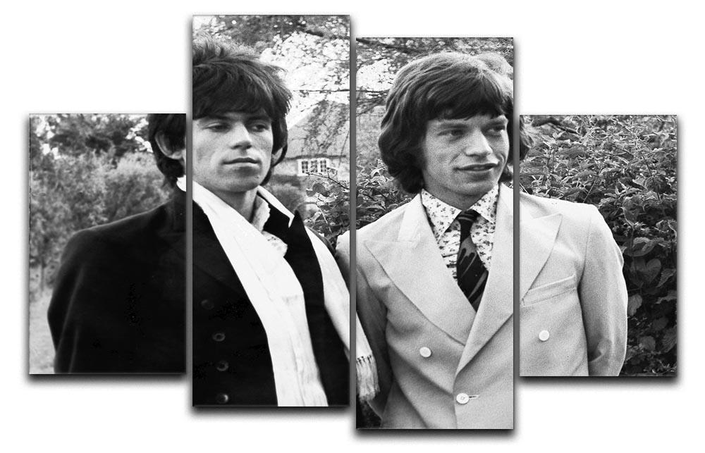 Keith Richards and Mick Jagger 4 Split Panel Canvas  - Canvas Art Rocks - 1